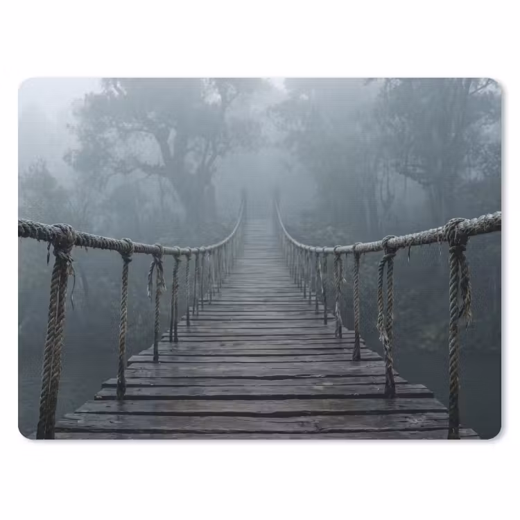 Brug - Jungle - Mist - Natuur muismat rubber klein -3d