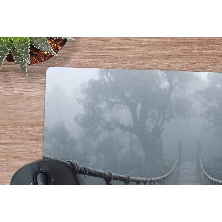 Brug - Jungle - Mist - Natuur muismat rubber klein -closeup