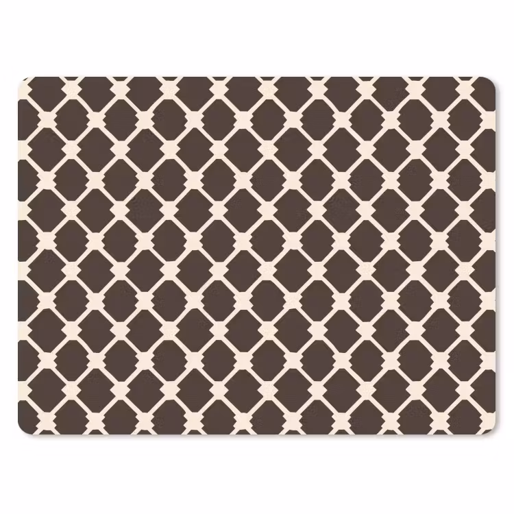 Bruin - Ruitpatroon - Geometrisch muismat rubber klein 262 -3d