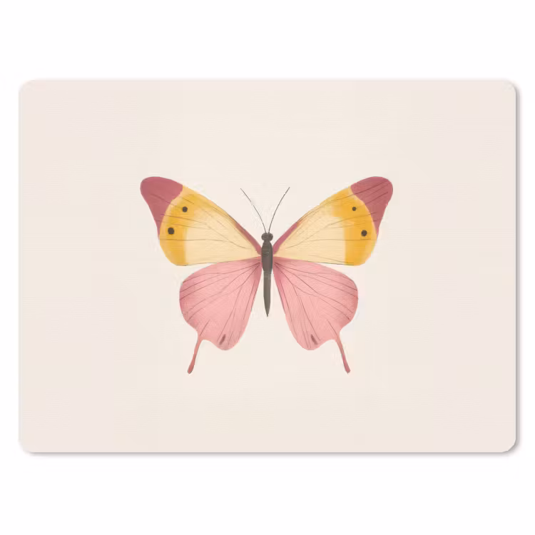 Vlinder - Illustratie - Roze muismat rubber klein -3d