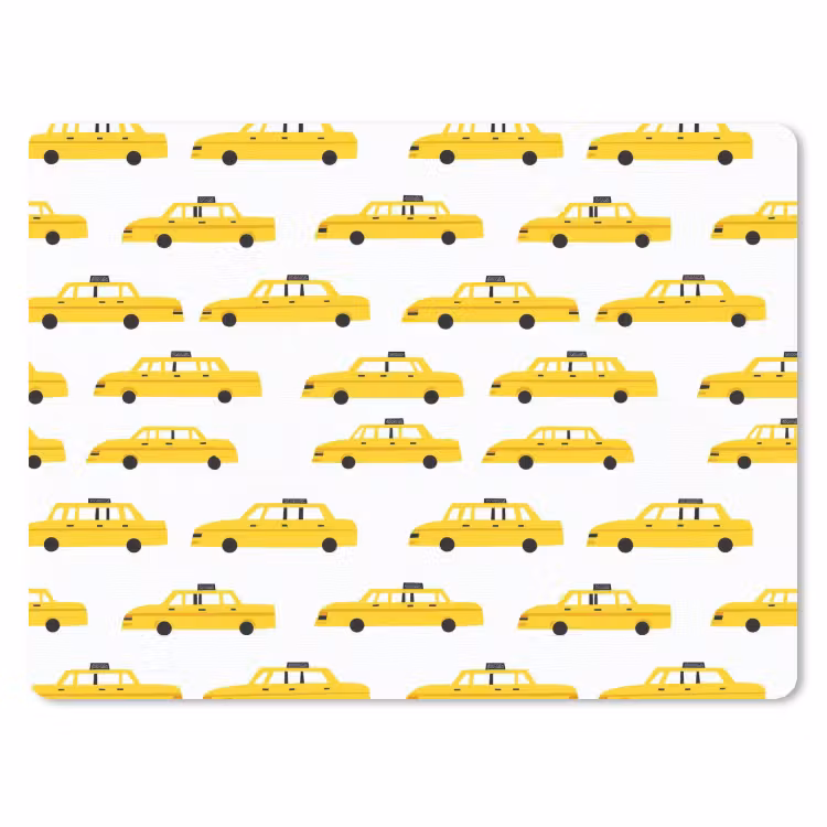 Taxi - Iconisch - Geel muismat rubber klein 262 -3d