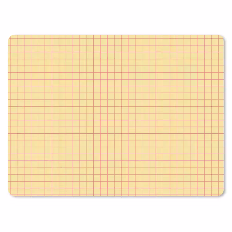 Ruitjes - Grid - Minimalistisch - Geel - Roze muismat rubber klein 262 -3d