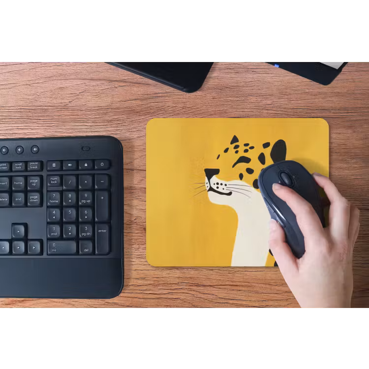 Cheetah - Illustratie - Geel muismat rubber klein -toetsenbord