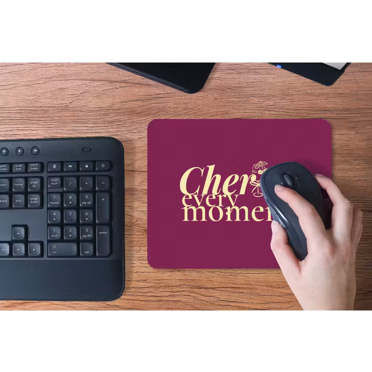 Cherish every moment - Cocktailglas - Bordeaux muismat rubber klein -toetsenbord