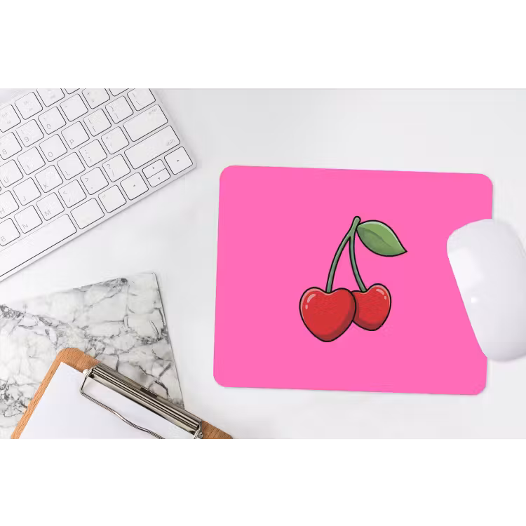 Kers - Roze - Fruit muismat rubber klein -witbureau