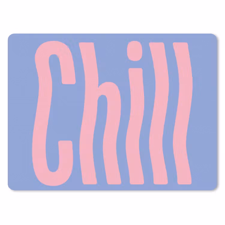 Chill - Roze - Blauw - Golvend muismat rubber klein -3d