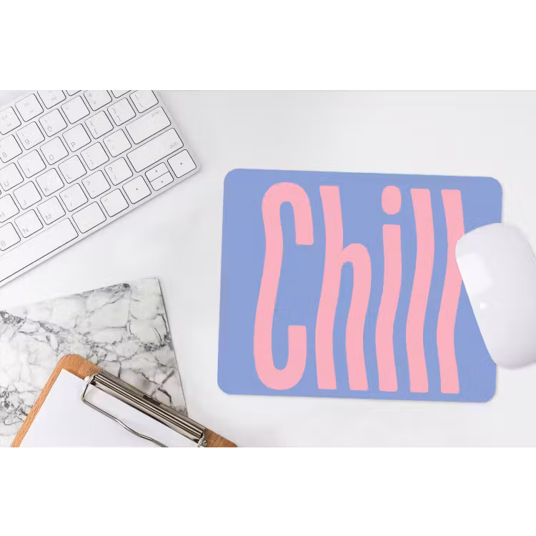 Chill - Roze - Blauw - Golvend muismat rubber klein -witbureau