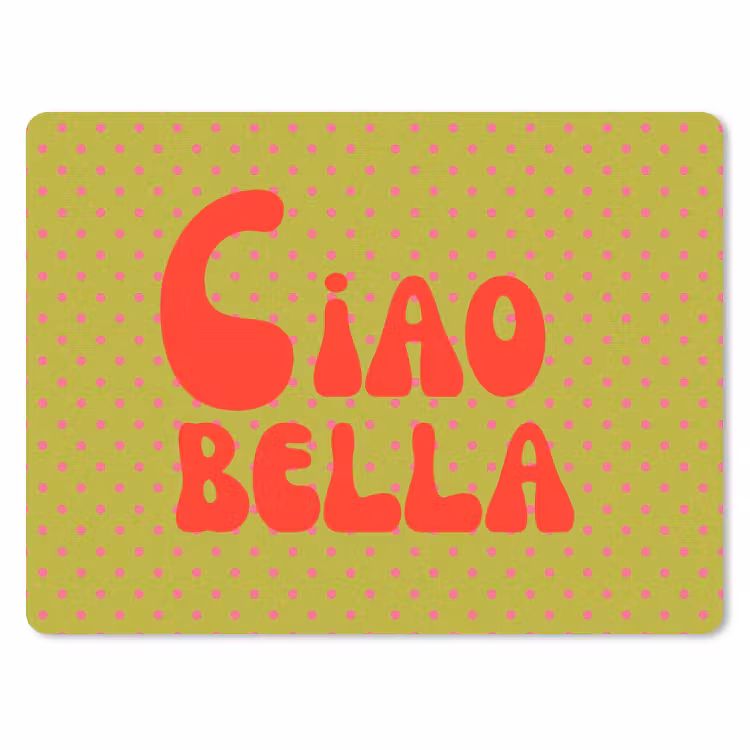 Ciao bella - Rood - Groen - Stippen muismat rubber klein -3d