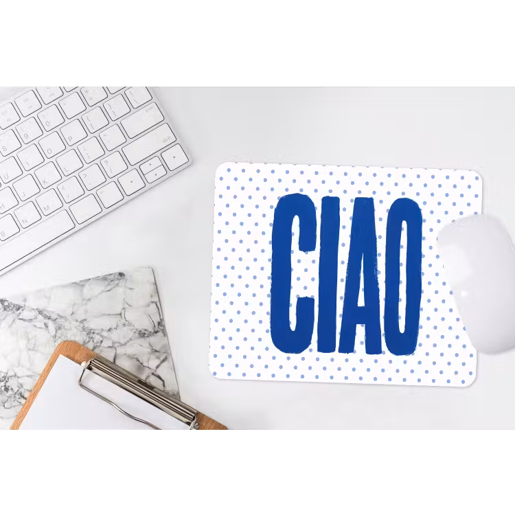 Ciao - Blauw - Stippen muismat rubber klein -witbureau
