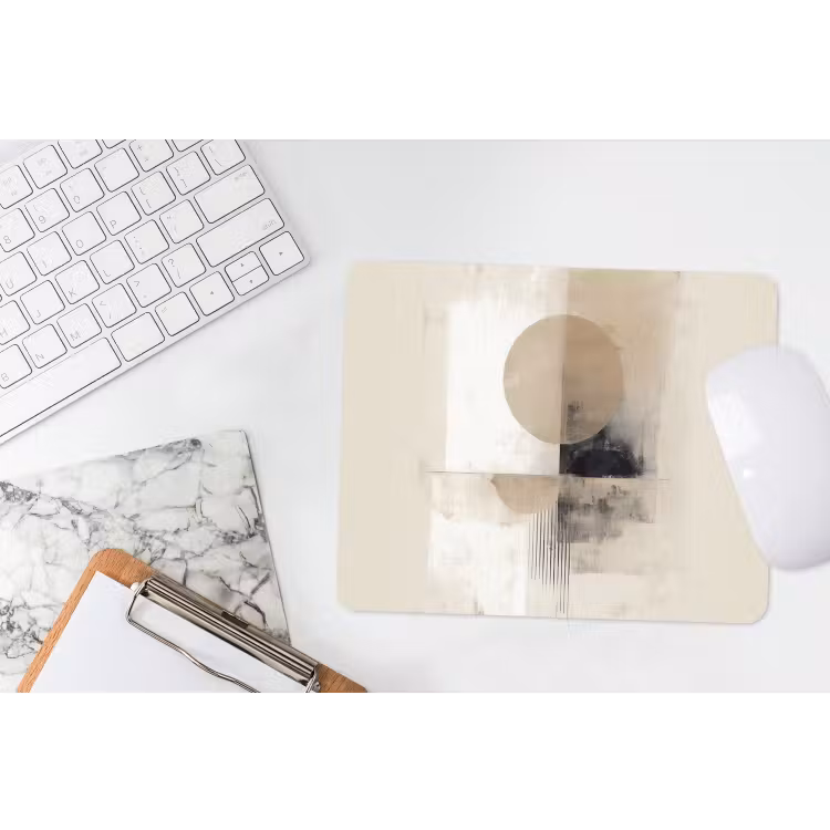 Cirkel - Compositie - Diepte - Beige muismat rubber klein -witbureau