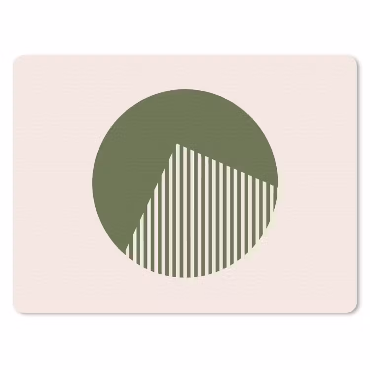 Cirkel - Strepen - Geometrisch - Abstract - Groen muismat rubber klein -3d