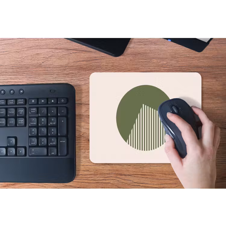 Cirkel - Strepen - Geometrisch - Abstract - Groen muismat rubber klein -toetsenbord