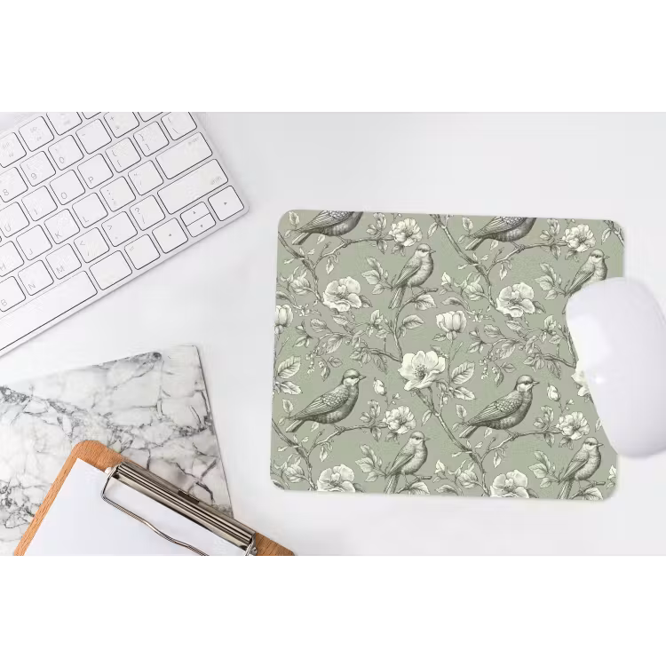 Klassiek - Botanisch - Groen muismat rubber klein 262 -witbureau
