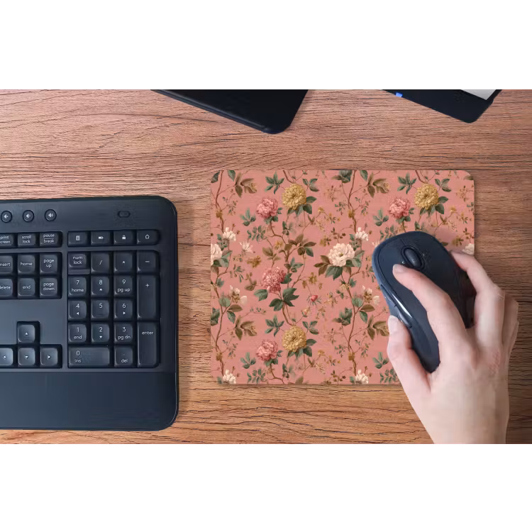 Klassiek - Botanisch - Roze muismat rubber klein 262 -toetsenbord