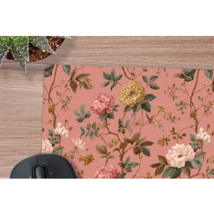 Klassiek - Botanisch - Roze muismat rubber klein 262 -closeup