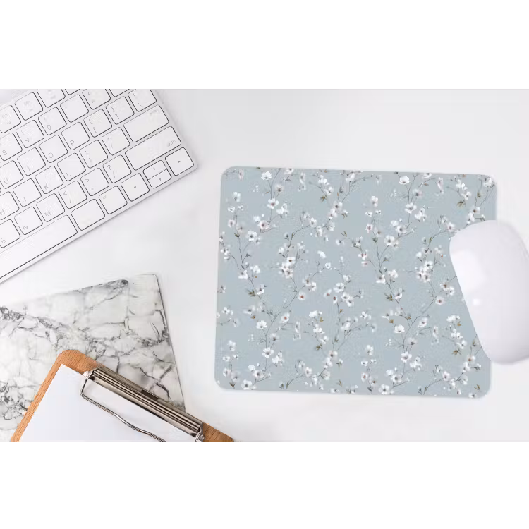 Klassiek - Bloemen - Blauw muismat rubber klein 262 -witbureau