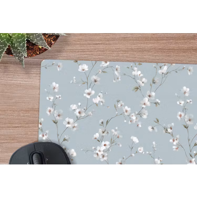 Klassiek - Bloemen - Blauw muismat rubber klein 262 -closeup