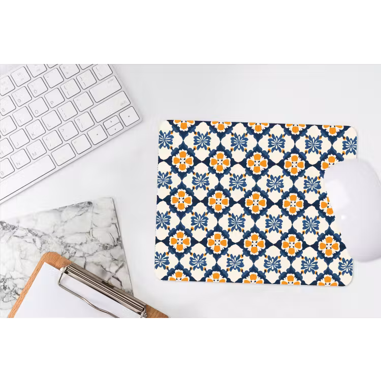 Klassiek - Geometrisch - Blauw muismat rubber klein 262 -witbureau