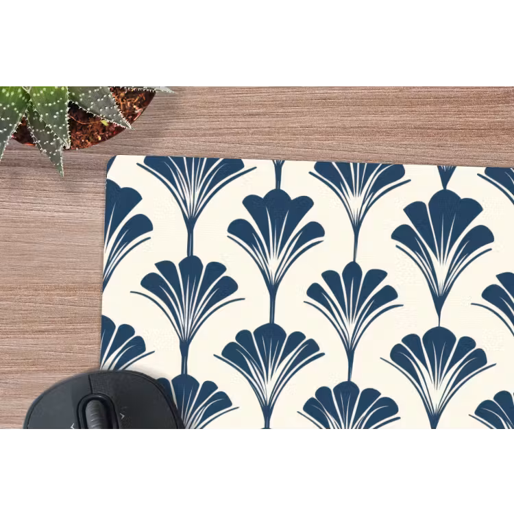 Klassiek - Motief - Blauw muismat rubber klein 262 -closeup