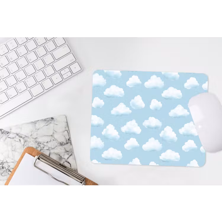 Wolken - Illustratie - Blauw muismat rubber klein 262 -witbureau