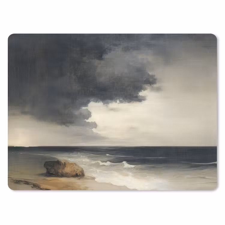 Kust - Golven - Rots - Storm muismat rubber klein -3d