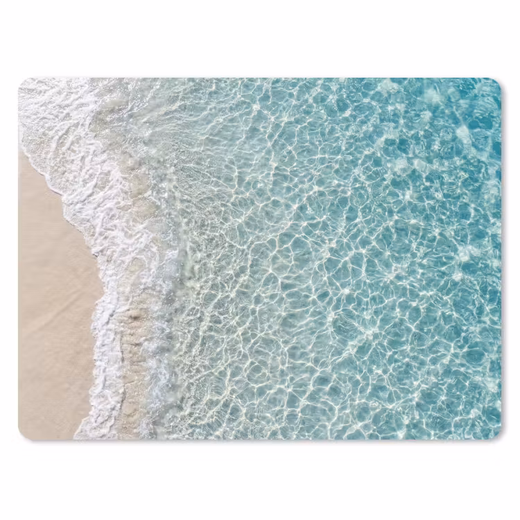 Kust - Zand - Blauw muismat rubber klein -3d