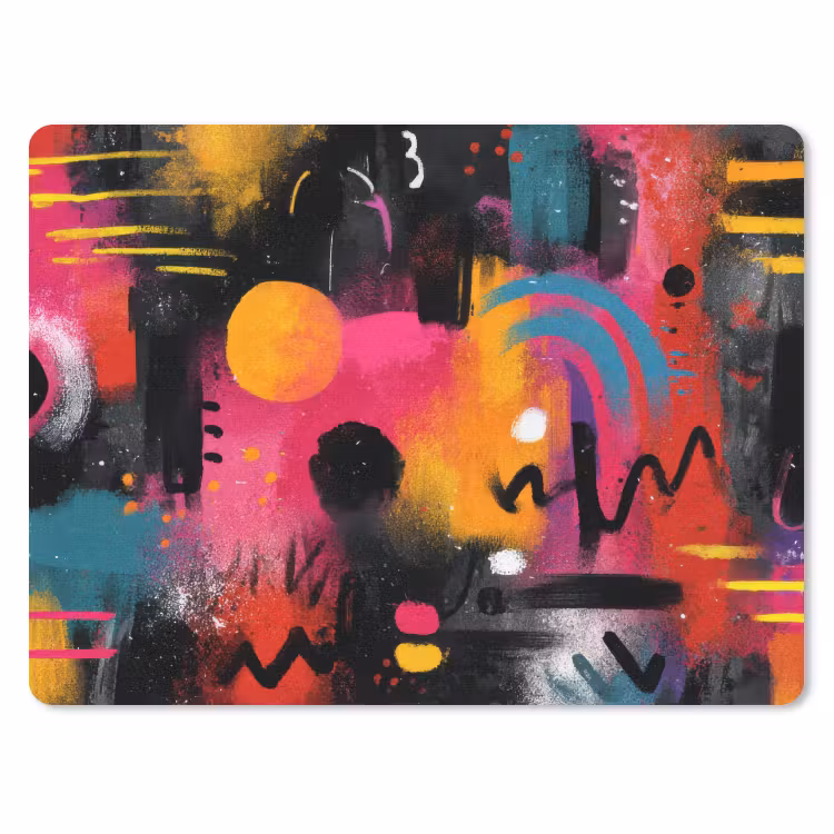 Kleurvlakken - Vormen - Kleurrijk - Abstract muismat rubber klein -3d