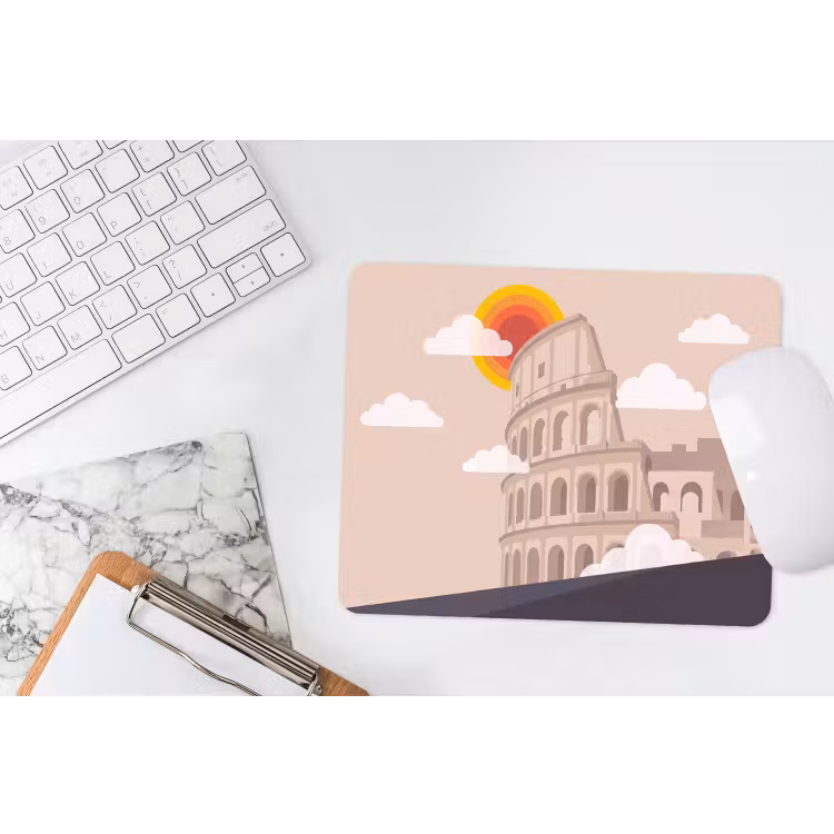 Colosseum - Zonsopgang - Rome - Architectuur - Beige muismat rubber klein -witbureau