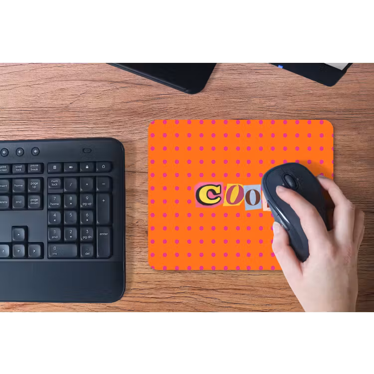 Cool - Stippen - Oranje muismat rubber klein -toetsenbord