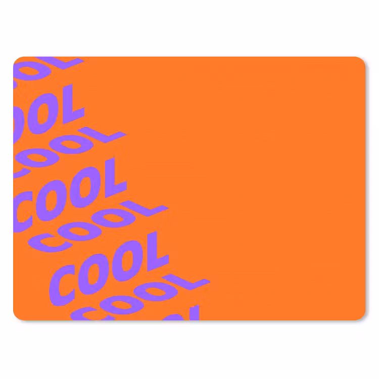 Cool - Paars - Oranje muismat rubber klein -3d