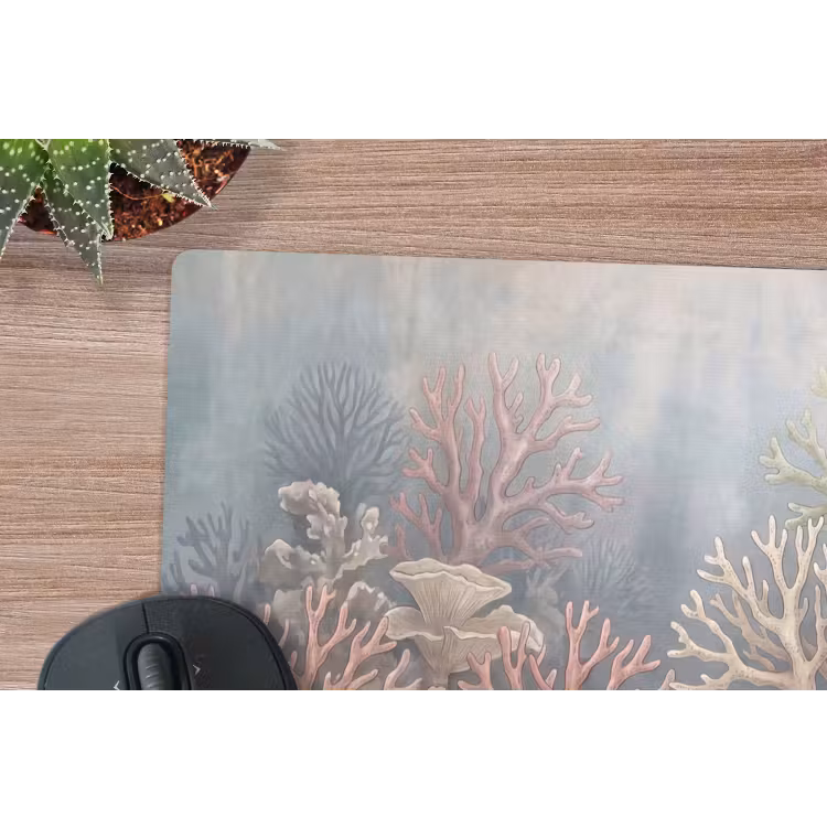 Koraal - Zeeleven - Onderwater - Illustratie - Natuur muismat rubber klein -closeup