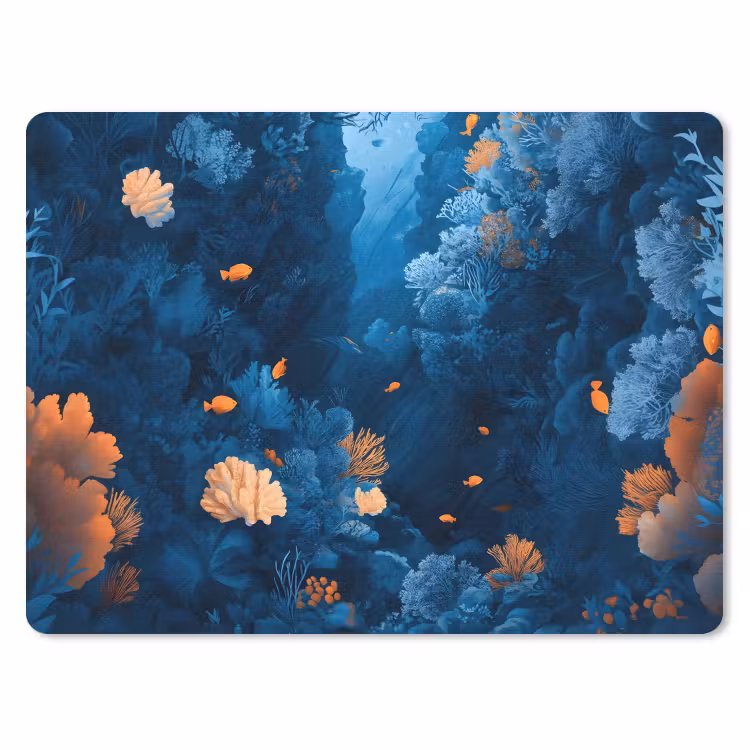 Koraalrif - Vissen - Oceaan - Blauw muismat rubber klein -3d