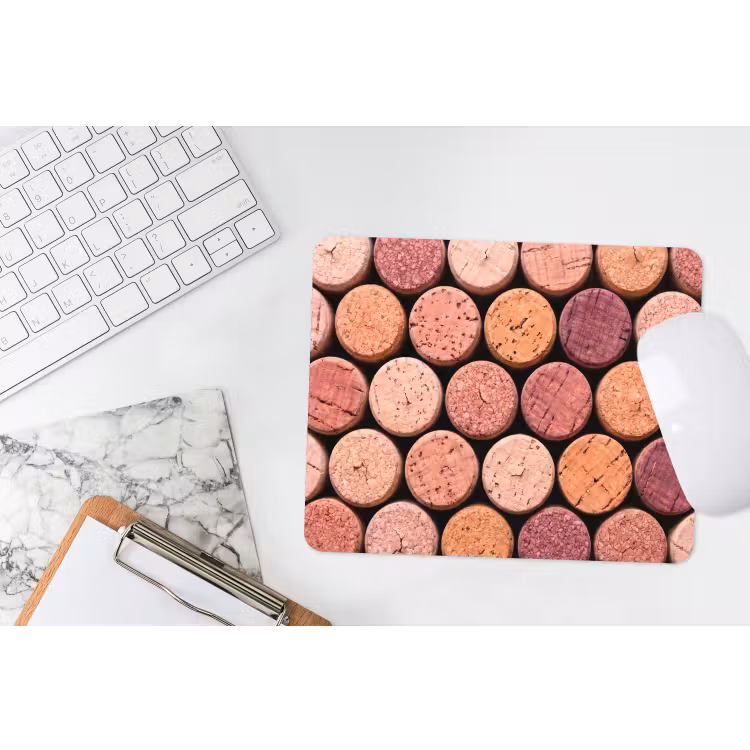 Kurk - Patroon - Abstract - Modern - Rood muismat rubber klein -witbureau