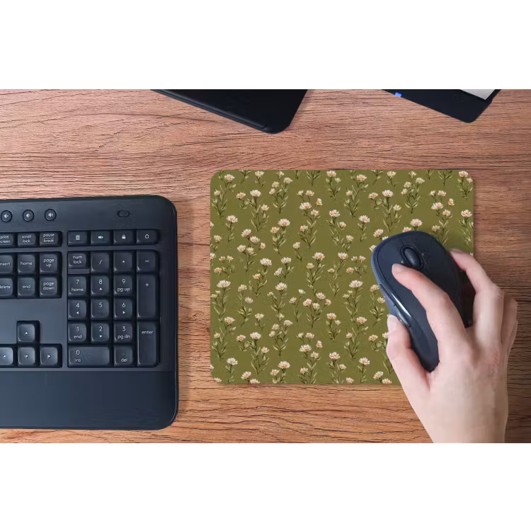 Landelijk - Bloemen - Groen muismat rubber klein 262 -toetsenbord