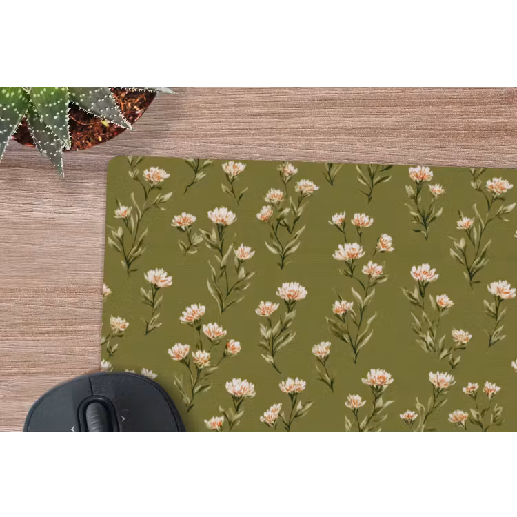 Landelijk - Bloemen - Groen muismat rubber klein 262 -closeup