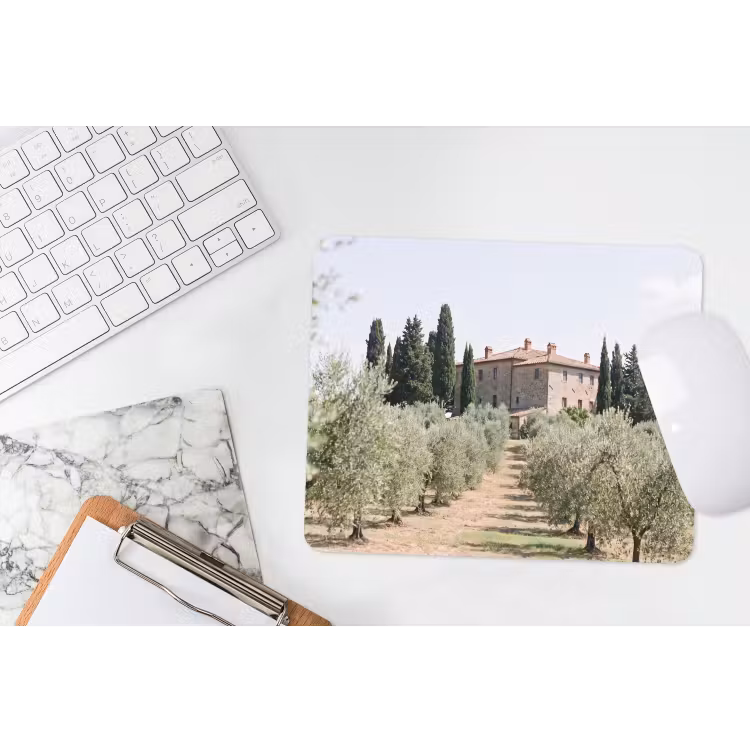 Mouse Pad - Country house - olive tree - orchard - Landhuis - olijfboom - gaard muismat rubber klein