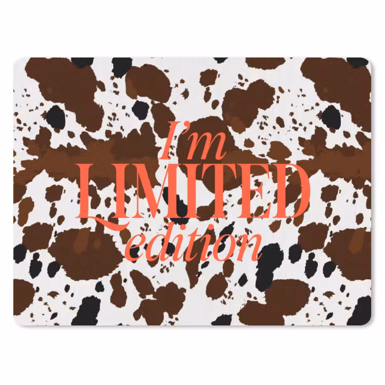 Koeienprint - Limited edition - Rood muismat rubber klein -3d