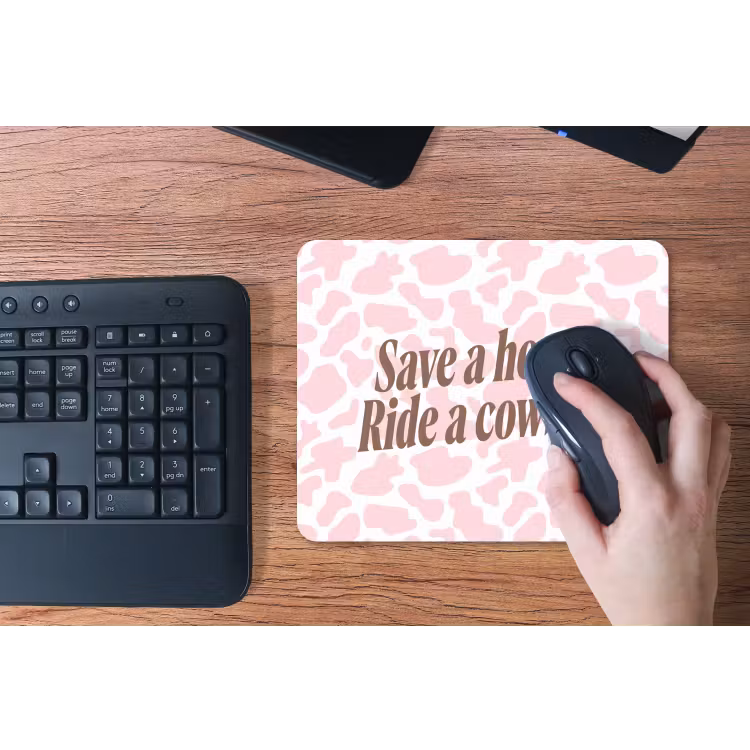 Koeienprint - Roze - Cowboy - Horse muismat rubber klein -toetsenbord