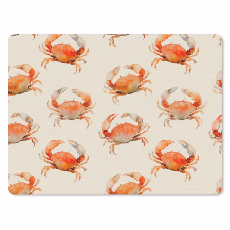 Krabben - Patroon - Oranje muismat rubber klein 262 -3d