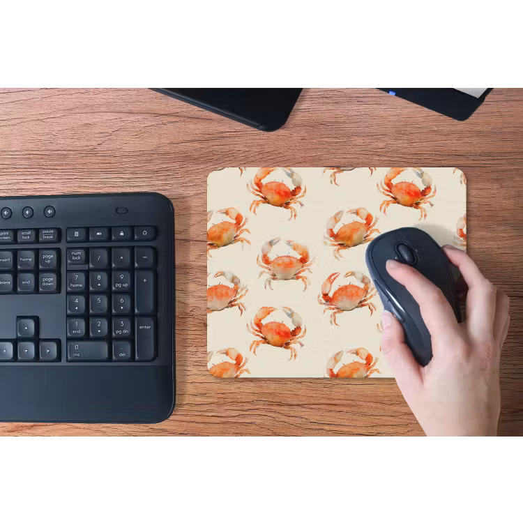 Krabben - Patroon - Oranje muismat rubber klein 262 -toetsenbord