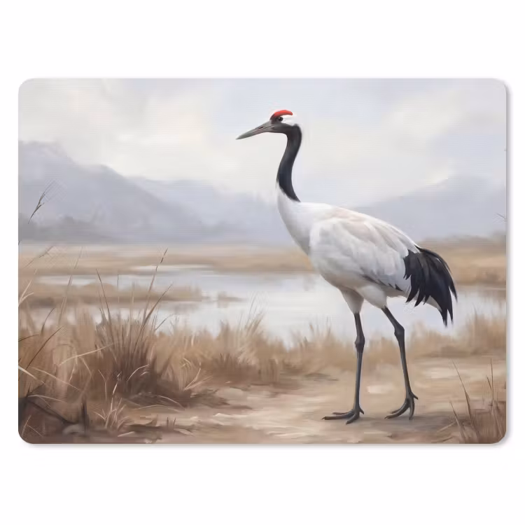Kraanvogel - Natuur - Realistisch muismat rubber klein -3d
