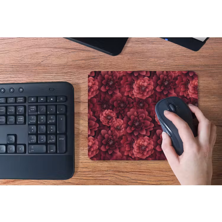 Dahlias - Bloemen - Rood muismat rubber klein 262 -toetsenbord