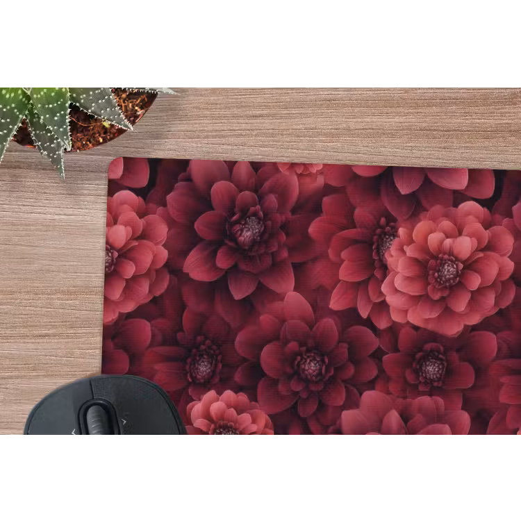 Dahlias - Bloemen - Rood muismat rubber klein 262 -closeup