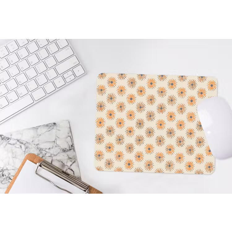 Madelief - Patroon - Oranje muismat rubber klein 262 -witbureau