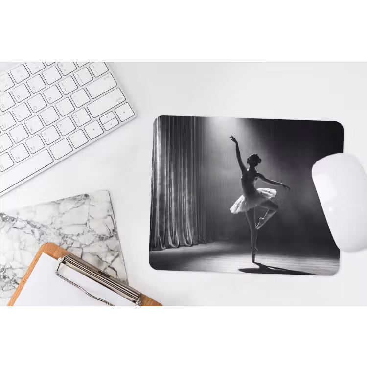 Danser - Podium - Zwart-wit - Kunst - Klassiek muismat rubber klein -witbureau