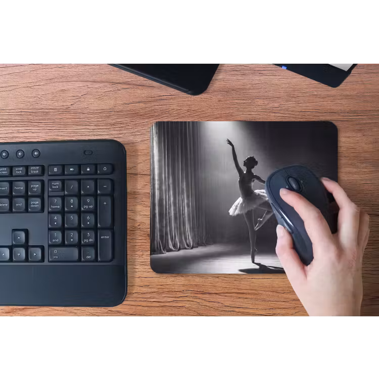 Danser - Podium - Zwart-wit - Kunst - Klassiek muismat rubber klein -toetsenbord