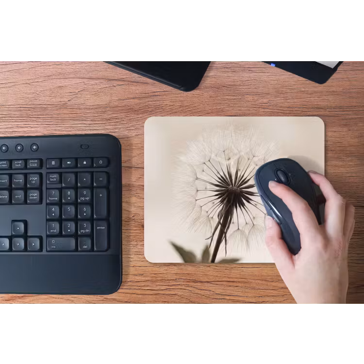 Paardenbloem - Minimalistisch - Wit muismat rubber klein -toetsenbord