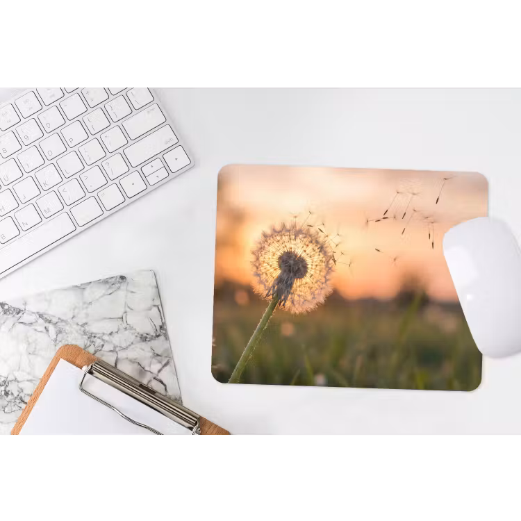 Paardenbloem - Zonsondergang - Veld muismat rubber klein -witbureau