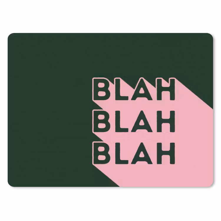 Donkergroen - Tekst - Schaduw - Grafisch muismat rubber klein -3d