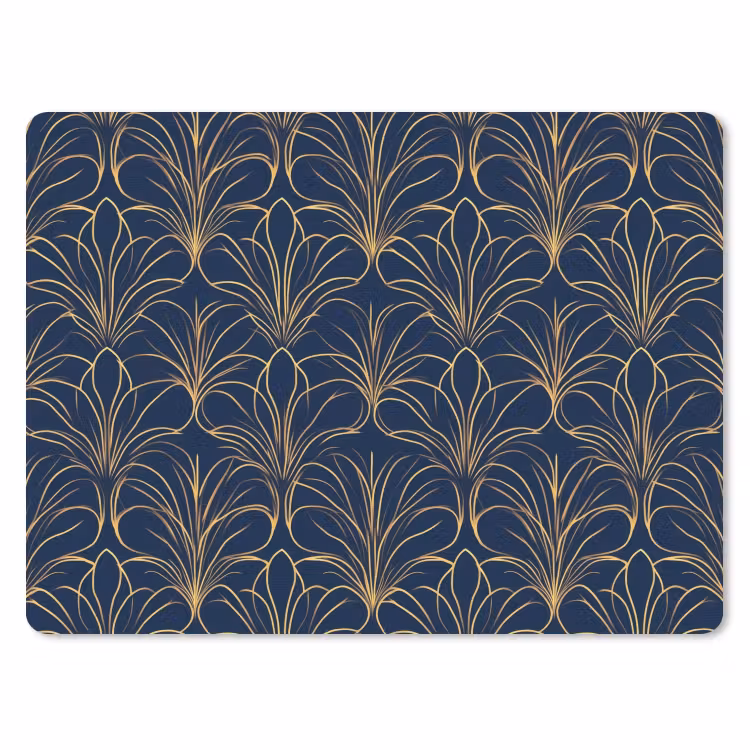 Deco - Waaier - Blauw muismat rubber klein 262 -3d
